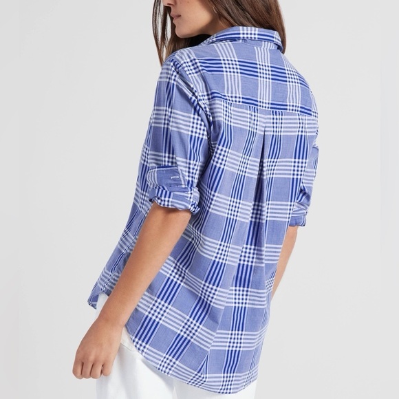 GRAYSON The Hero Button Down Alison Blue Plaid Cotton Shirt Size 5 Large? - Picture 2 of 8